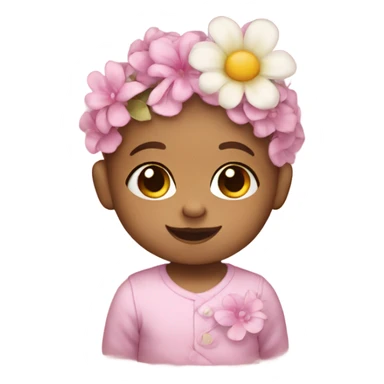 Baby wearing flower clip  sticker