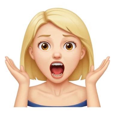 girl holding neck screaming  sticker