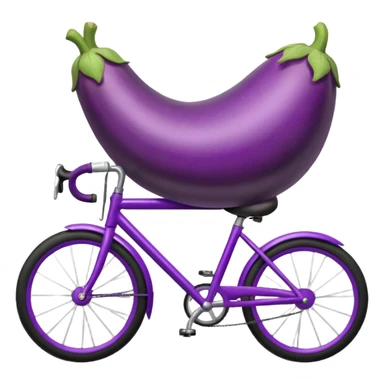 Eggplant on bike sticker