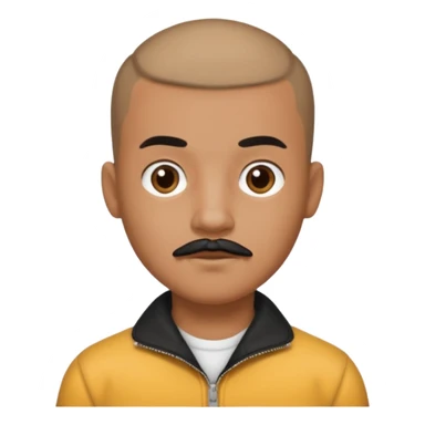 buzz cut boy with  black moustache sticker