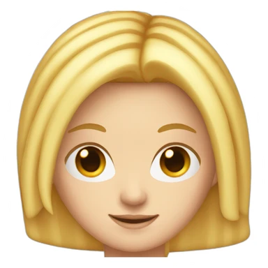 short white girl with stright long blonde hair and red strips in hair sticker