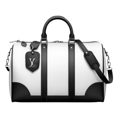 black and white duffle lv bag sticker