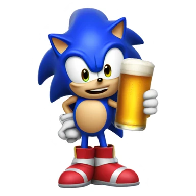 Sonic with a beer sticker