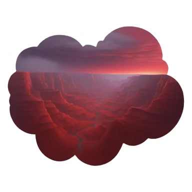 Dark-red clouds covering canyon sticker