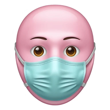 medical mask light pastel pink iOS emoji style variation 3 sticker