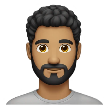 hombre de 26 años cabello negro muy corto canas barba ojos negros sticker