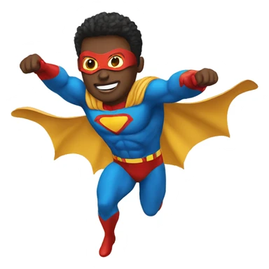 Superhero flying sticker