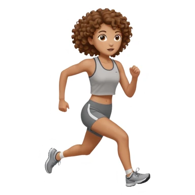 Treino de corrida feminino morena cacheada sticker