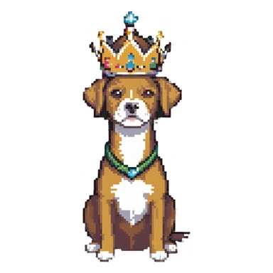 dog wearing a crown, playful pose sticker