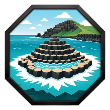 giant's causeway in northern ireland it has hexagonal rock pillars set against the ocean add more ocean sticker