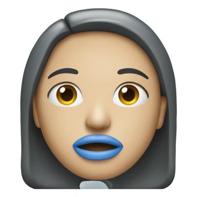 blue emoji with mouth zipped shu sticker