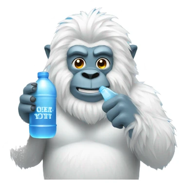 yeti holding water bottle sticker