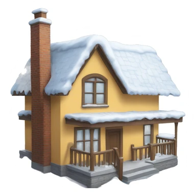House with snow on the roof sticker
