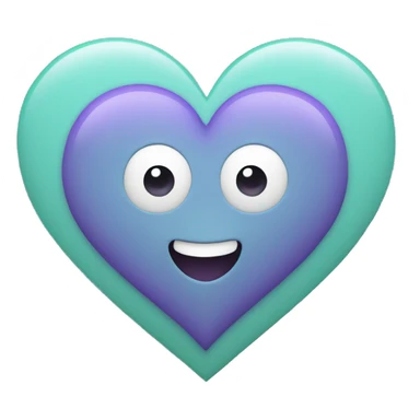 purple and mint heart sticker