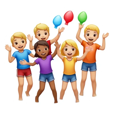children playing with water balloons sticker