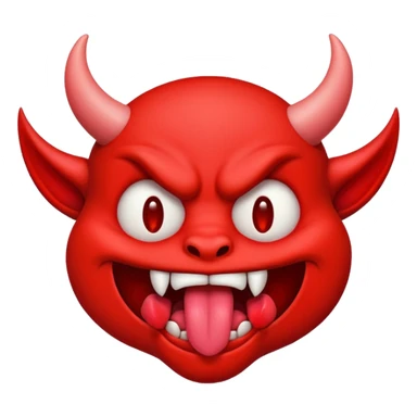 demon emoji with tongue out sticker