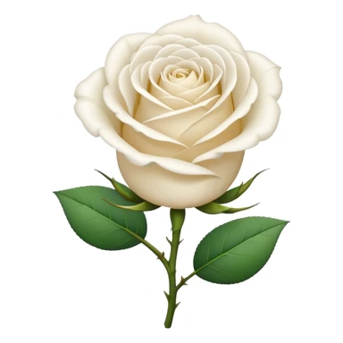 simple white rose, not need leaf sticker