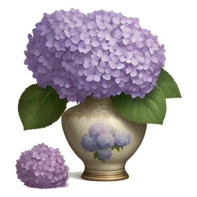 Lilac Hydrangeas in vintage vase sticker