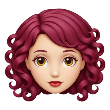 burgundy hair curl sticker