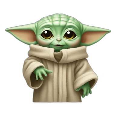 baby yoda shows like with his hand sticker