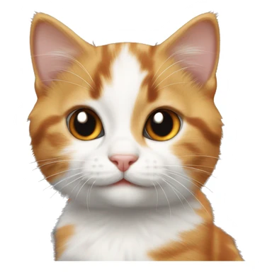 orange, black, and white calico kitten smiling sticker