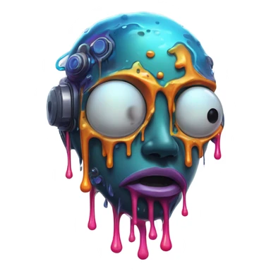 Melting scifi guy sticker