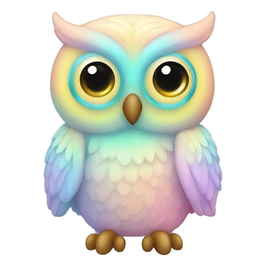 Iridescent pastel owl  sticker