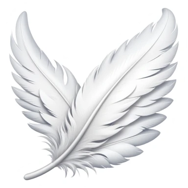 beautiful white feather wing sticker