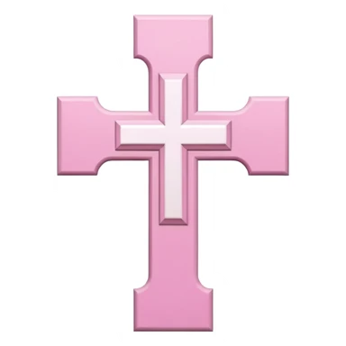 Pink and white simple holy cross sticker