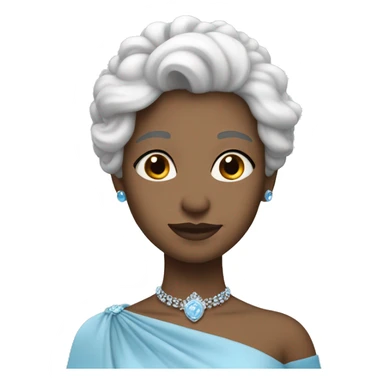 girl with white hair wearing sky blue coronation gown sticker
