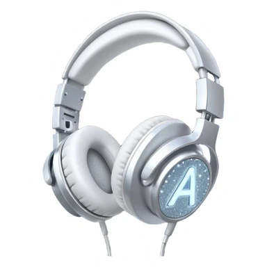 headphones with sparkles and AI letters sticker