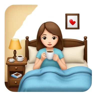 Girl coffee and comfy bed  sticker