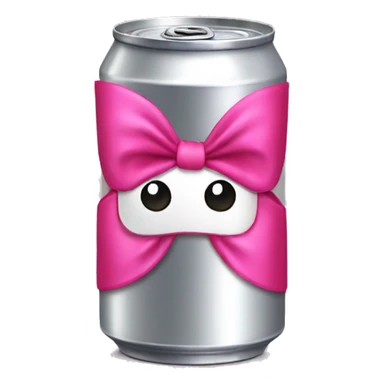 Silver soda can with pink bow red label sticker