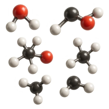 molecole chimiche fluttuano in aria sticker