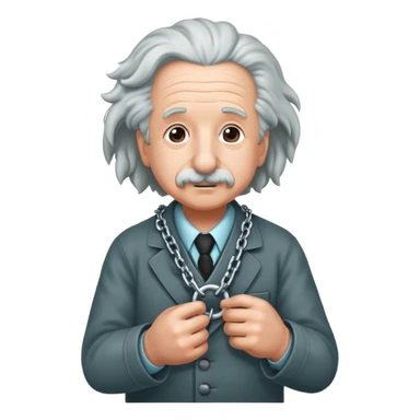 Albert einstein pulling on a chain sticker