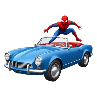 Spider-Man driving a 65 black fastback sticker