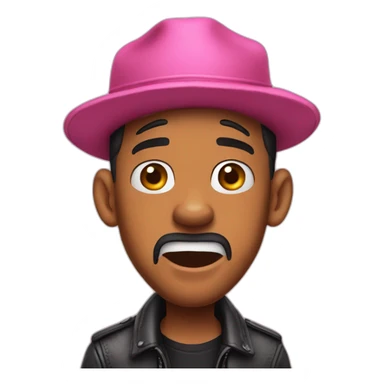 Will smith shocked with pink hat sticker