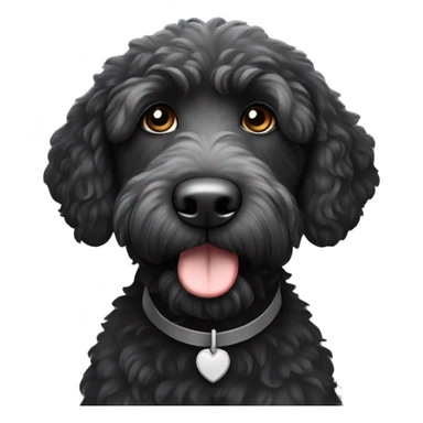 black labradoodle with small white patch on the chest  sticker