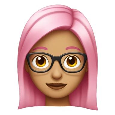 Girl with pink hair and glasses  sticker