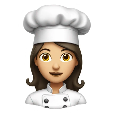 Brunette chef sticker
