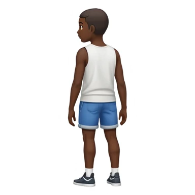 Black man facing backwards with shorts on sticker