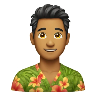 A young Hawaiian man sticker