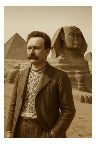 near the statue of the sphinx in Egypt sticker