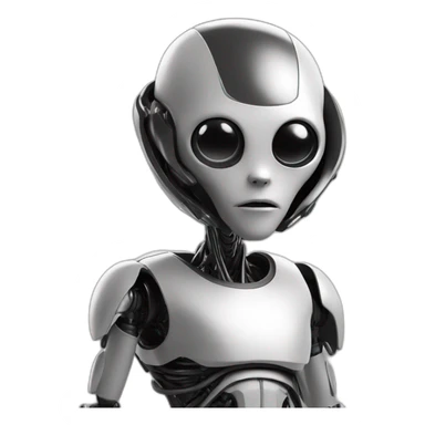 alien titanium ai Chatbot black and white sticker