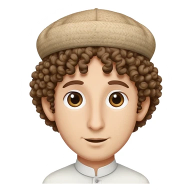 A Jew with curly hair and long nose with the religious hat  sticker