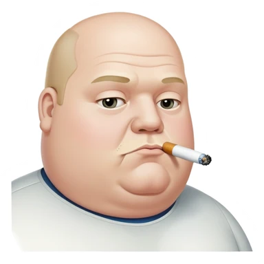 Fat man smoking iqos sticker