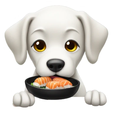 Dog eating sushi  sticker