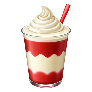 crea una bebida de red velvet con poppings de yogurt como topping sticker