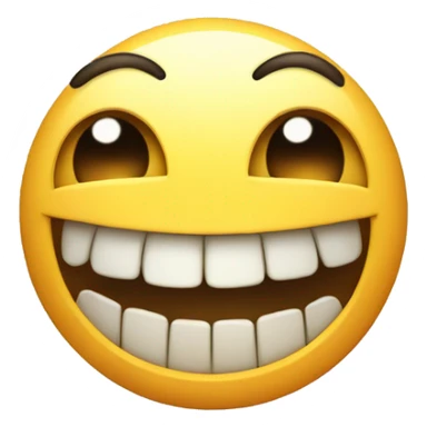 Emoji with hollow eyes and a big, creepy, toothy grin sticker