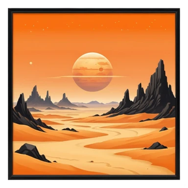 sci fi sand planet sticker